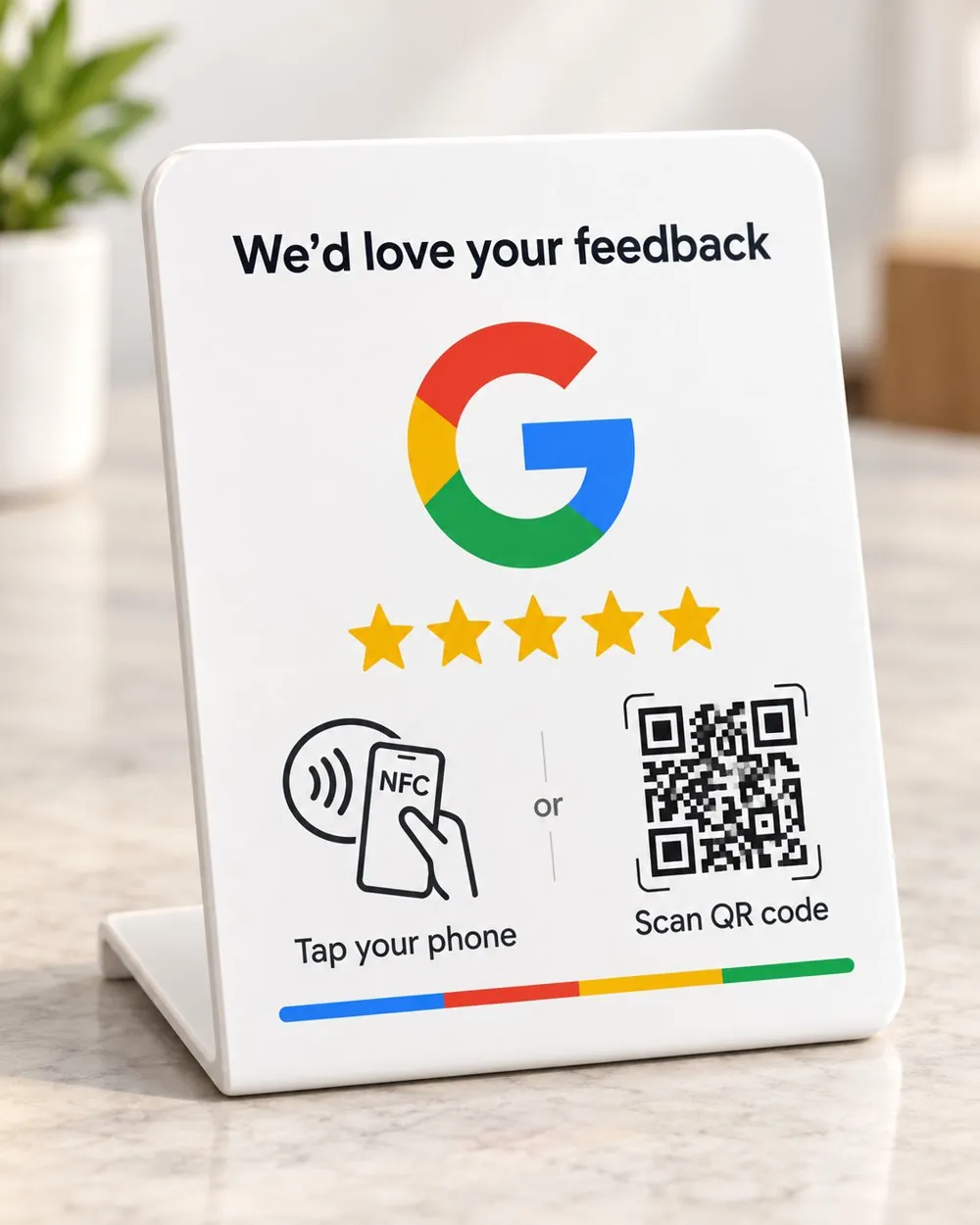 Starzelo NFC and QR code Google review stand